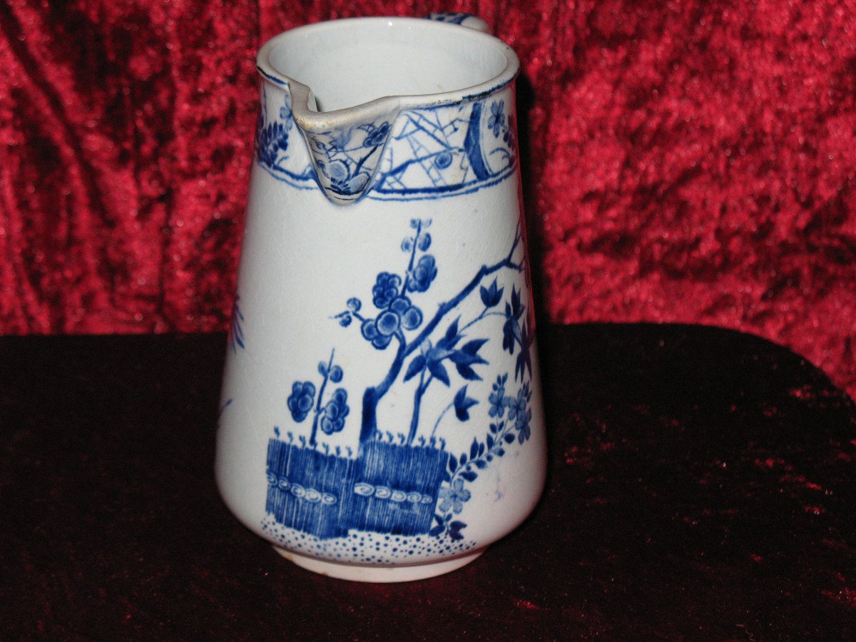 3 pichets pots à lait en faïence de Creil et Montereau décor Japon époque 19ème-photo-7