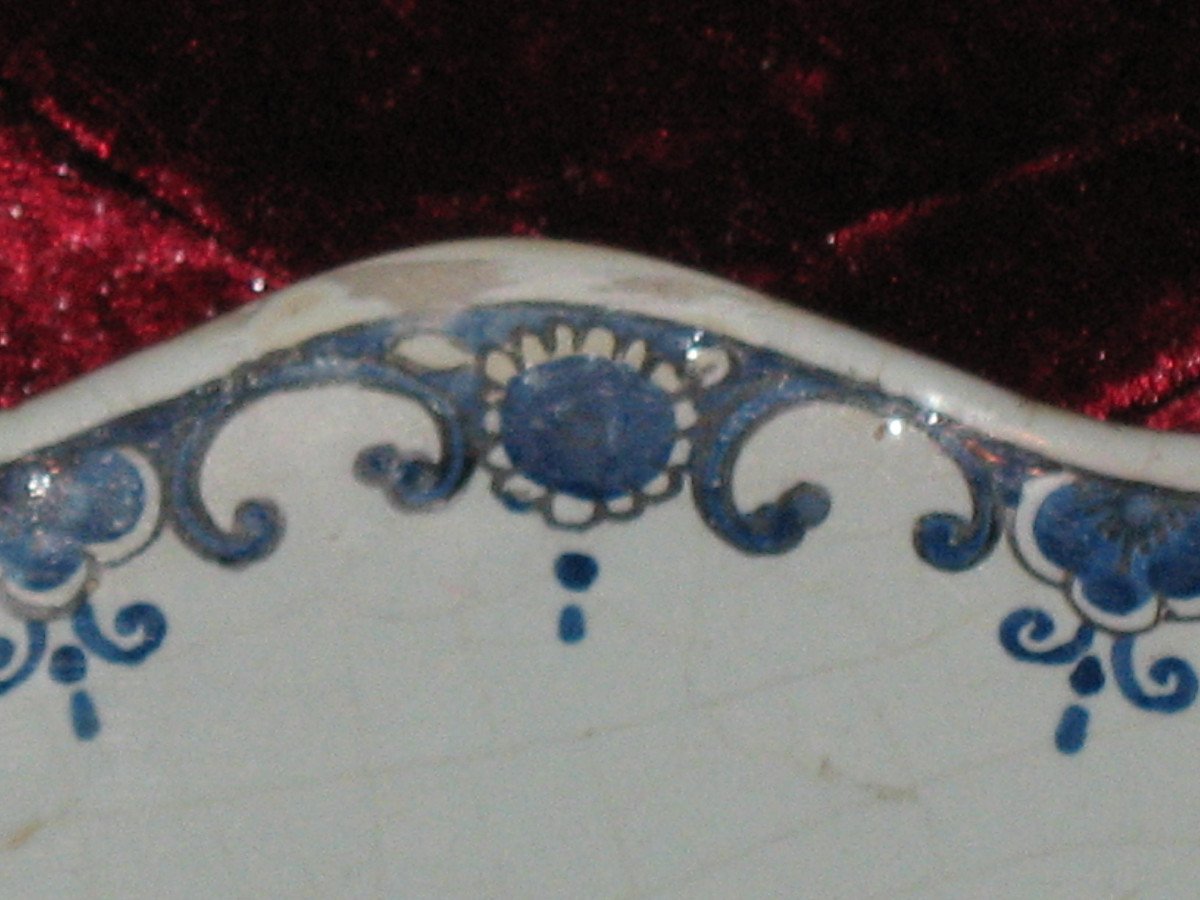 Earthenware Plate From Lille, Early 18th Century Floral Decoration-photo-3