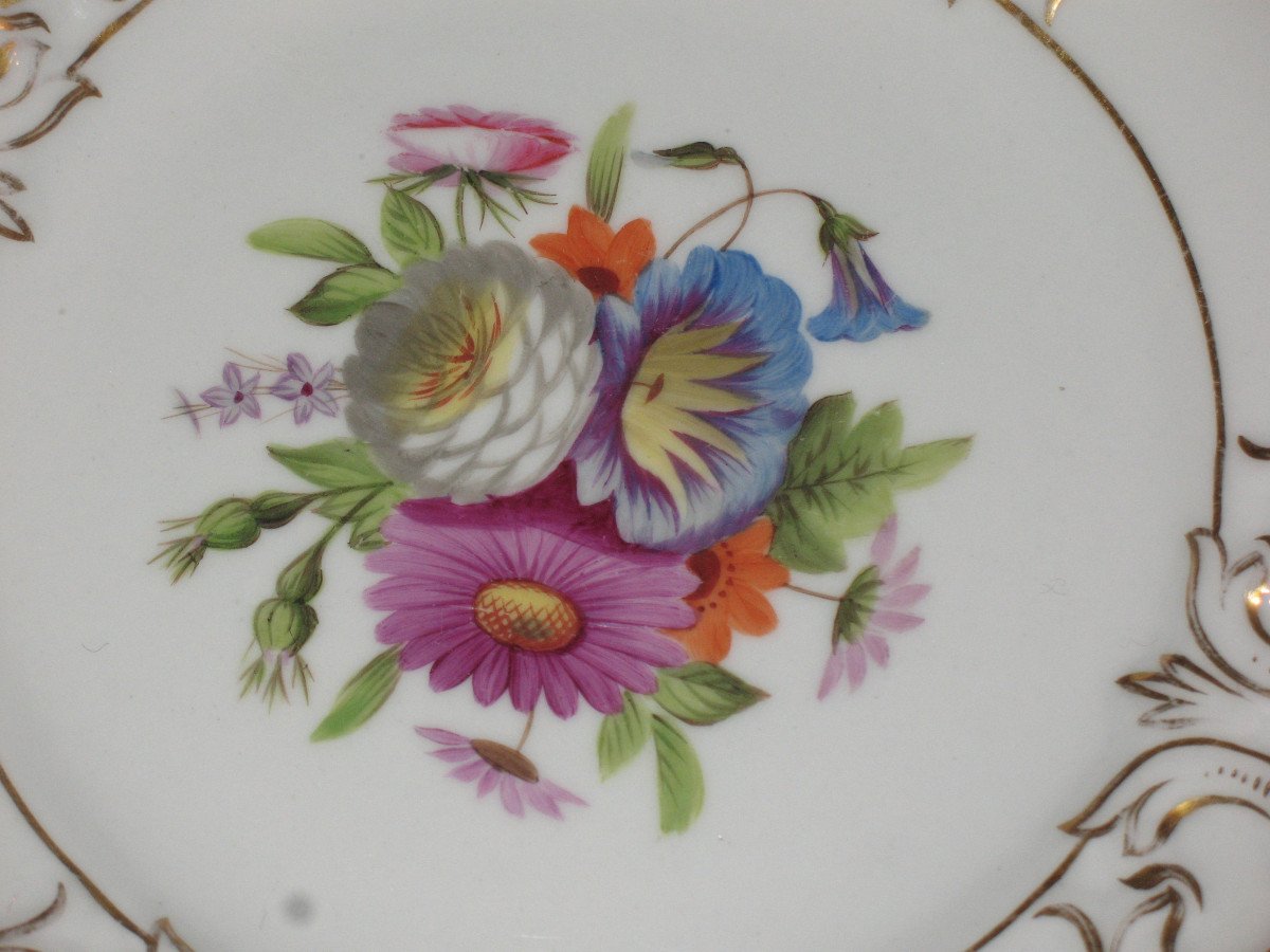 Porcelain Dessert Service With Floral Decoration, 19th Century-photo-7