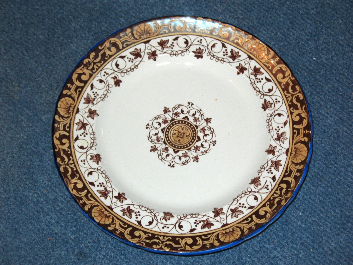 Service de table 87 pièces en faïence fine de Bordeaux décor Louis XV  ép. 19ème  J. Vieillard-photo-5