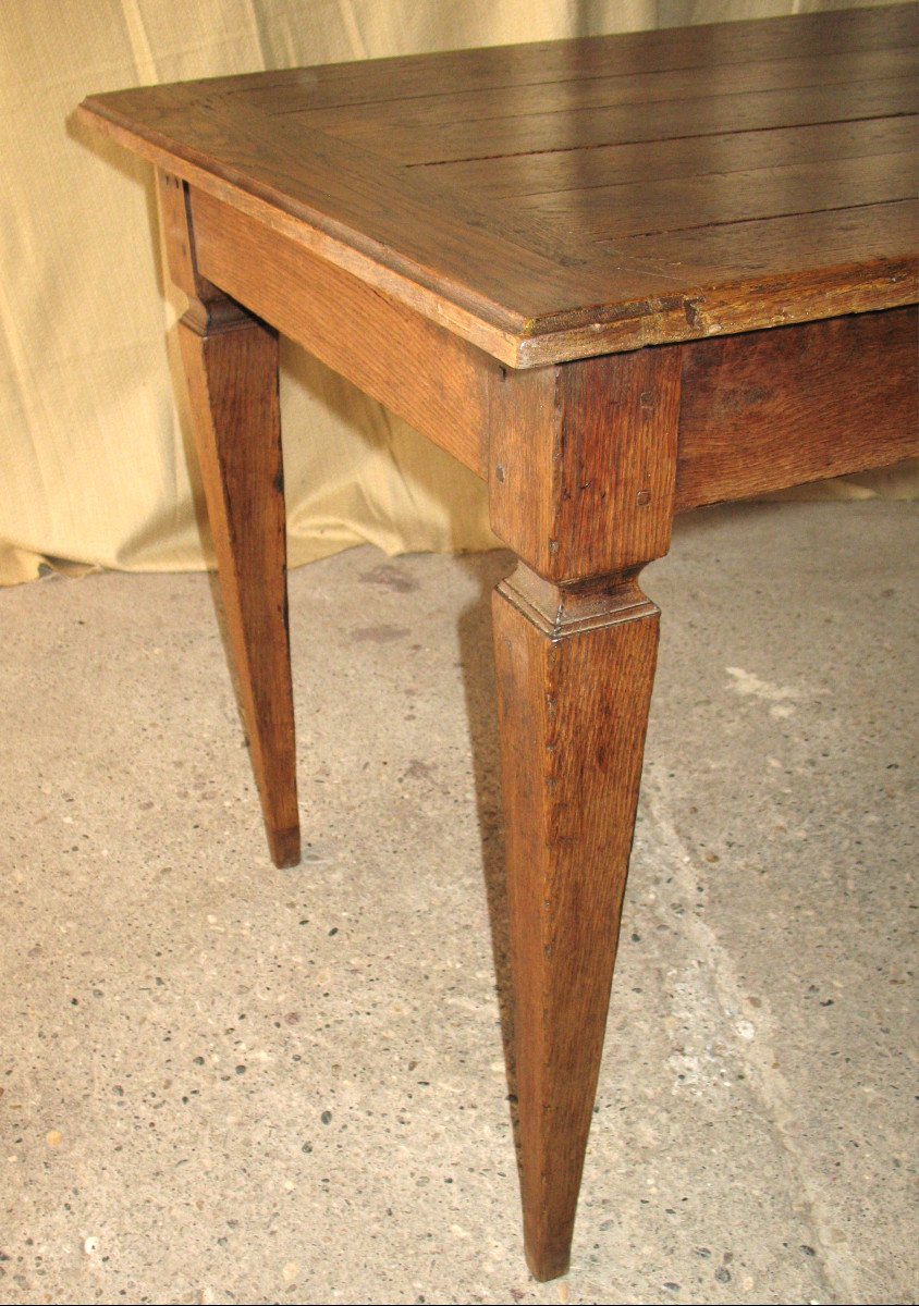 Table d'office en chêne ton miel de style Directoire époque 19ème-photo-3