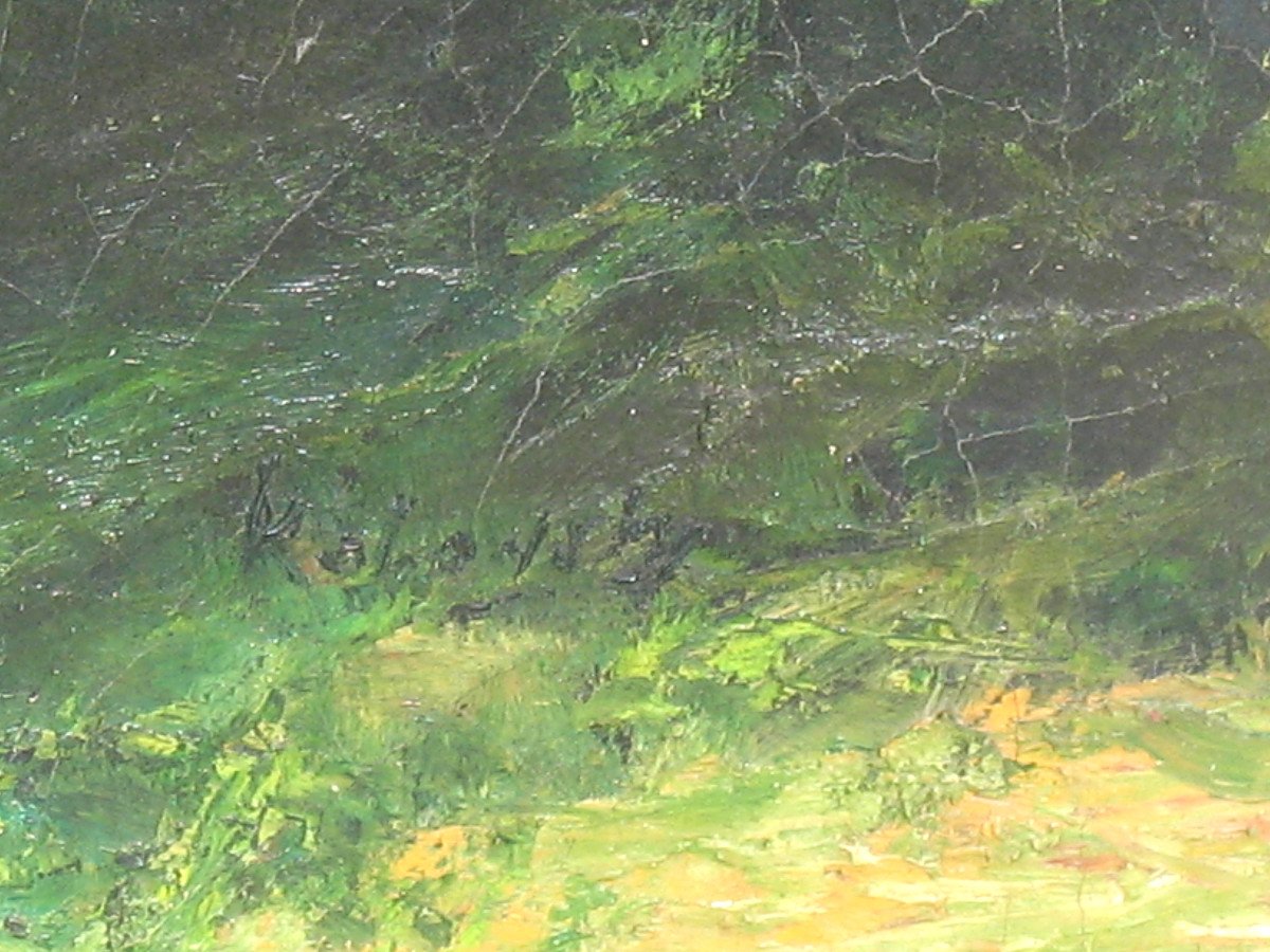 Tableau portrait de nu féminin huile sur toile signée époque 19ème-photo-4