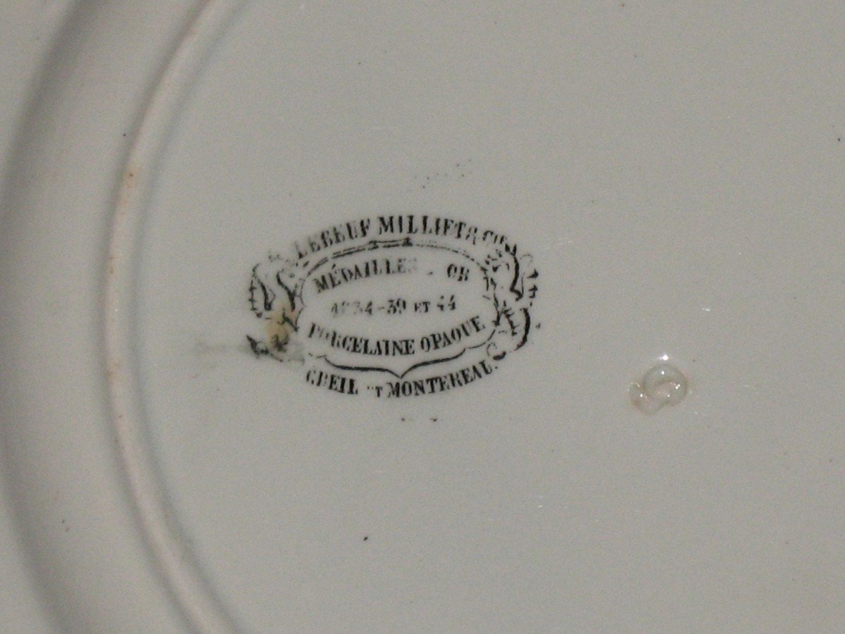 Pair Of Creil And Montereau Earthenware Plates From The 19th Century With Floral Decoration-photo-4