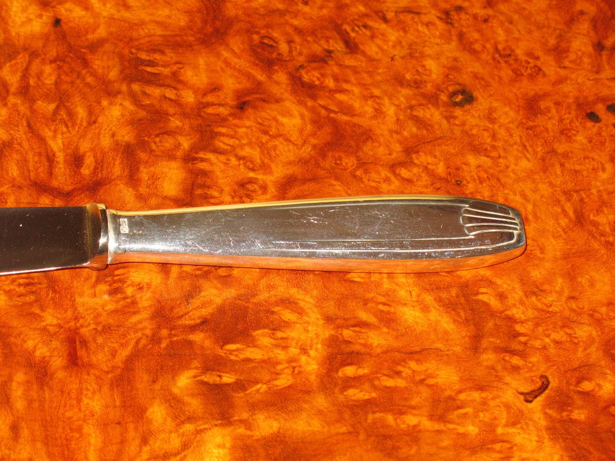 18 grands couteaux en métal argenté Félix Frères à Toulouse de style Art Déco-photo-3