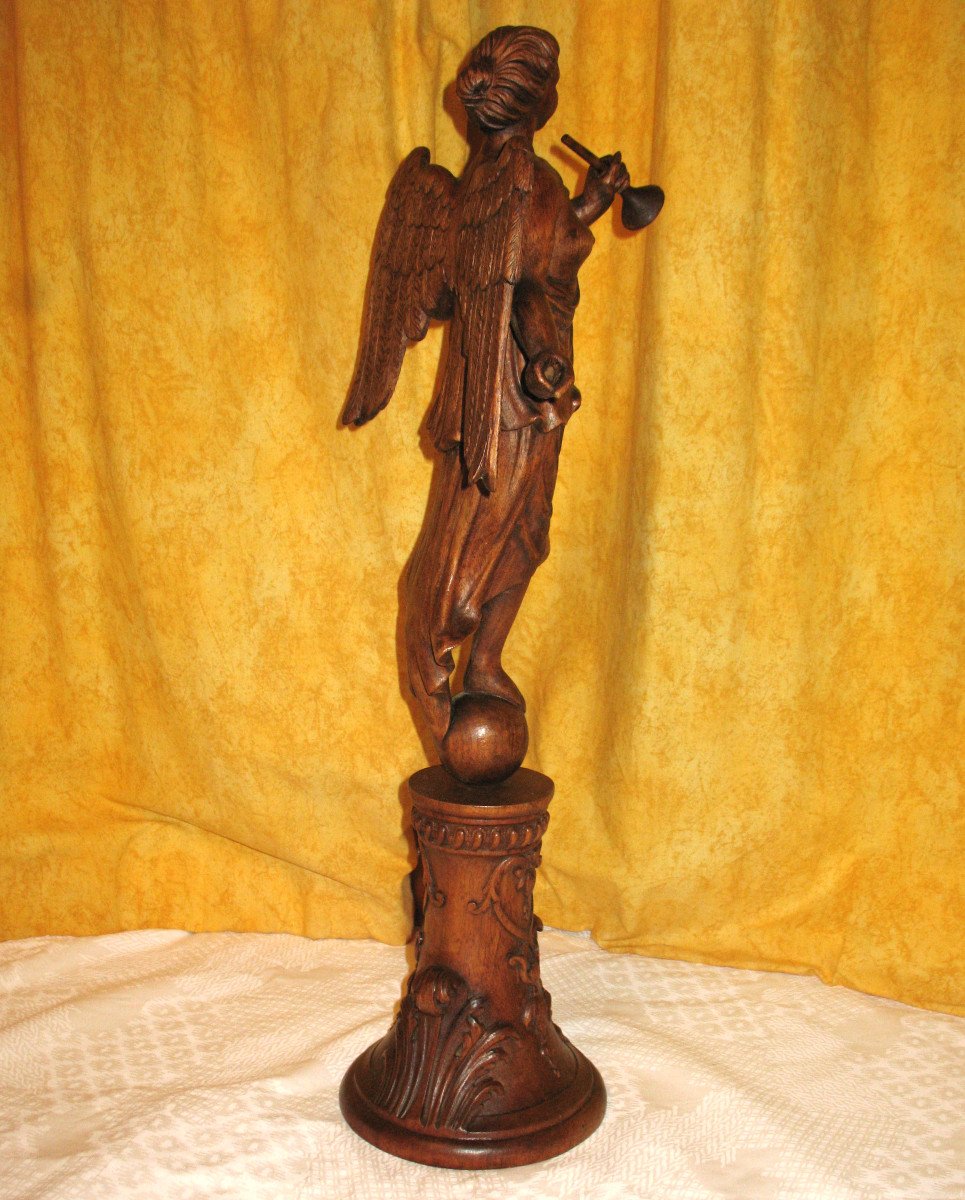 Winged Victory Large Wooden Sculpture 20th Century-photo-1