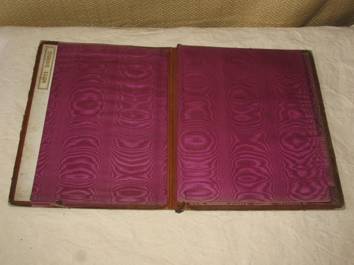 Porte documents de notaire en marqueterie et bois de rose à décor floral époque 19ème-photo-3