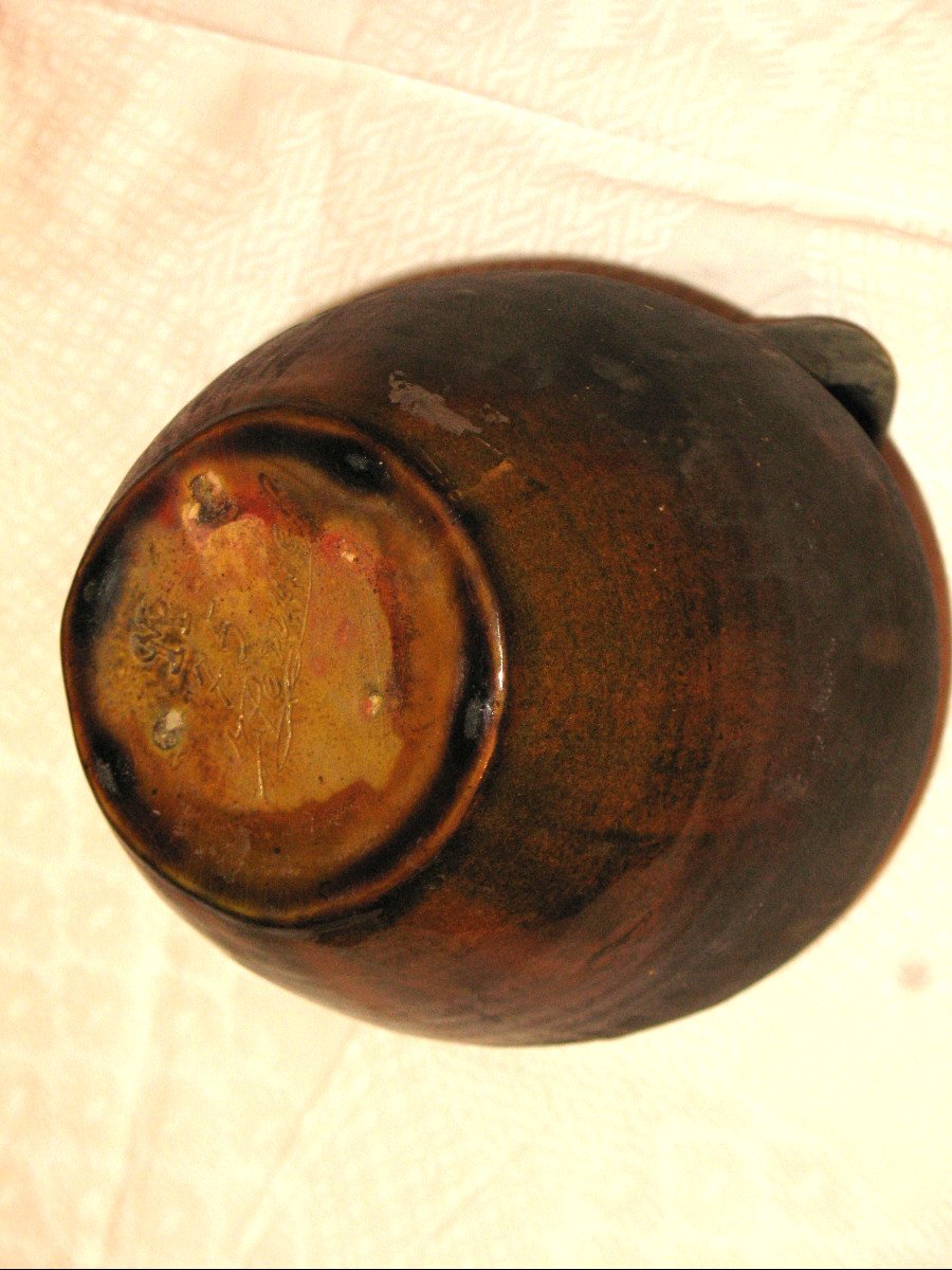 Sandstone Amphora From Mas Saintes Puelles (aude) Signed By Jean Perrutel Late 19th Century-photo-5