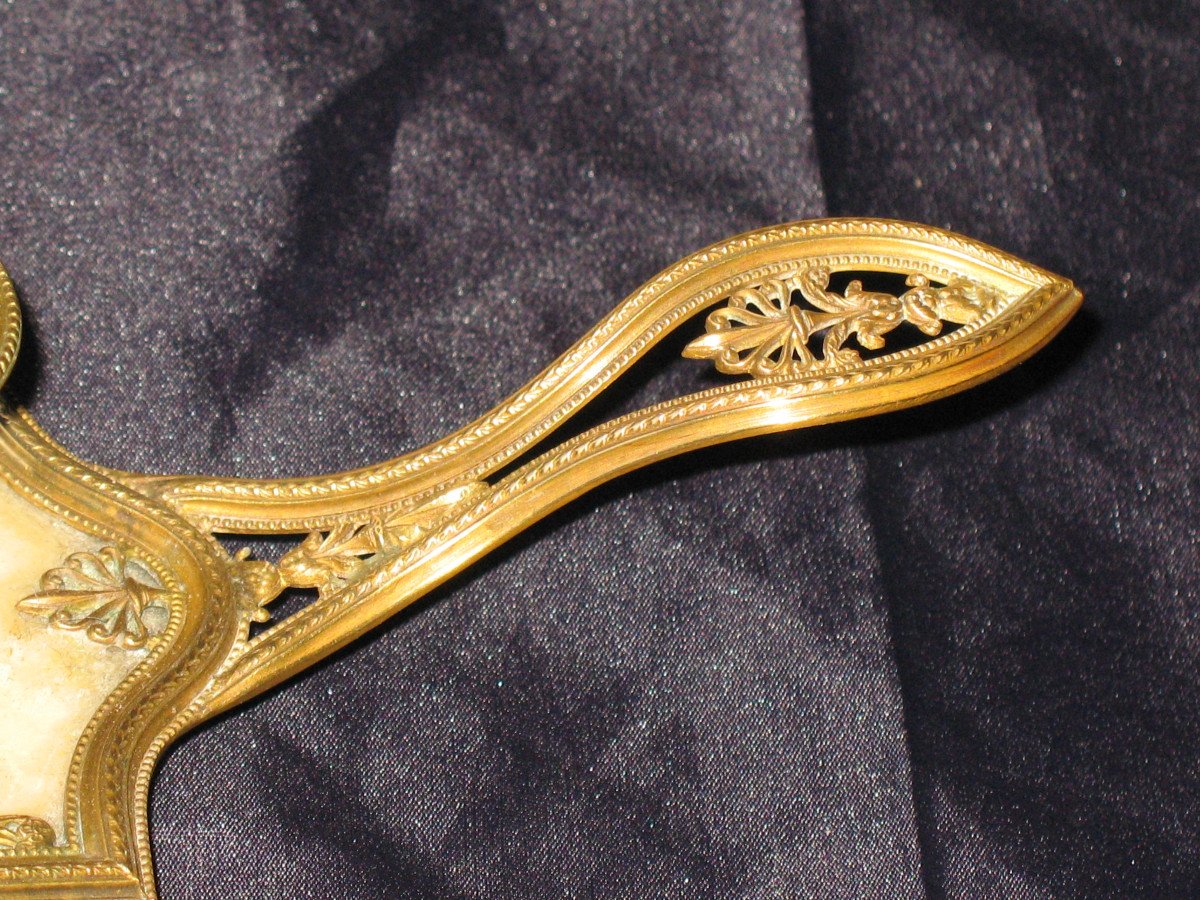 Hand Candle Holder In Bronze And Marble 19th Century Louis XVI Style-photo-4