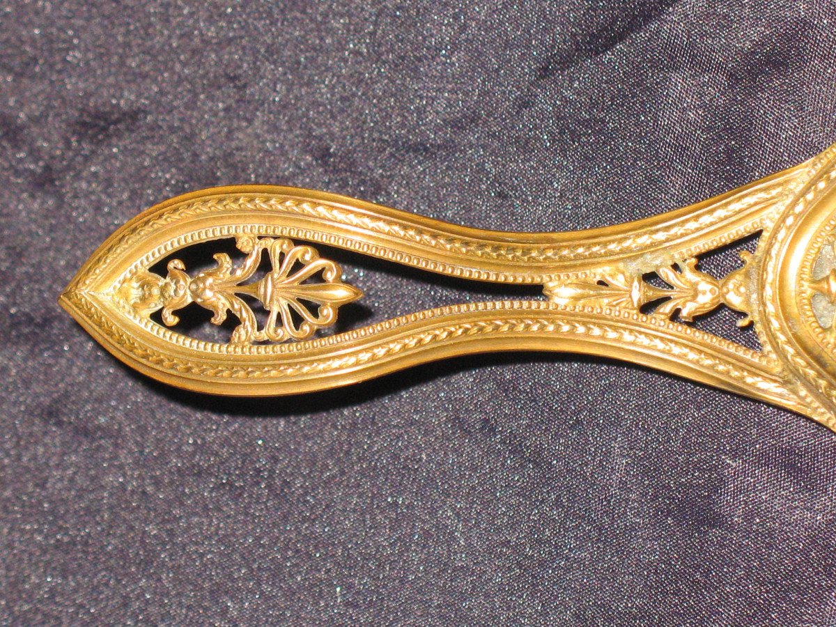 Hand Candle Holder In Bronze And Marble 19th Century Louis XVI Style-photo-6