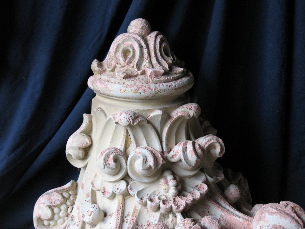 Pair Of 19th Century Louis XV Style Terracotta Wall Light Consoles-photo-2
