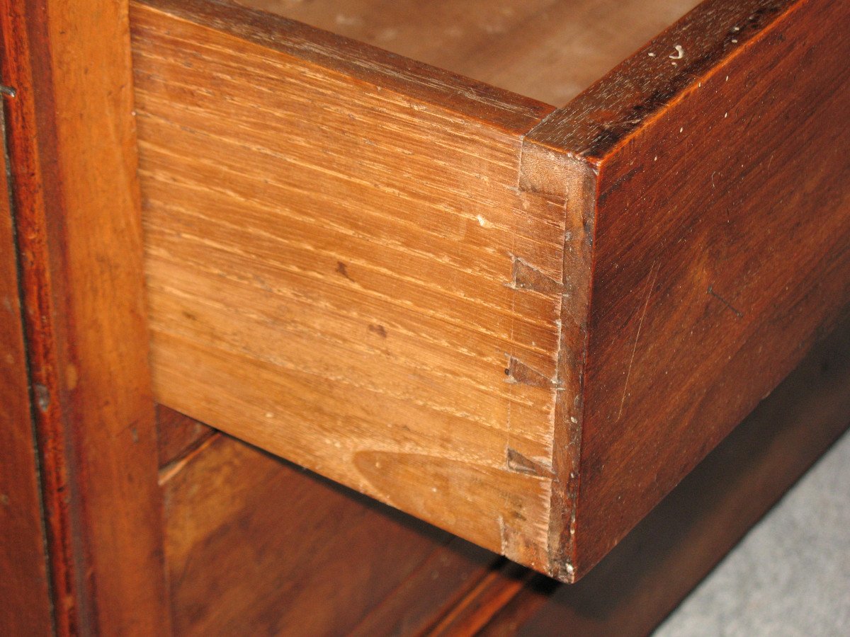 Commode d'époque Louis-Philippe en noyer blond massif à 4 tiroirs Origine Périgord 19ème-photo-7