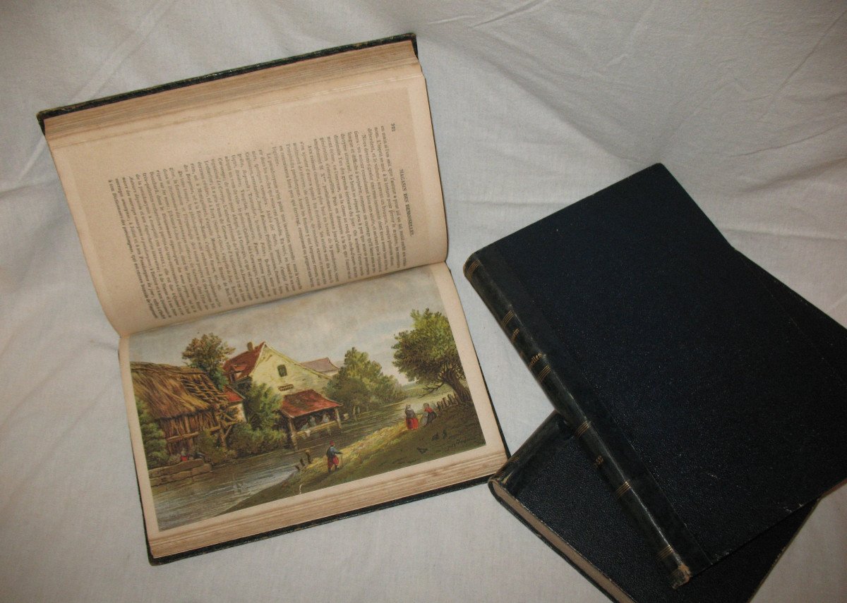 Magasin des demoiselles 3 volumes complets avec planches en couleur gravures de mode 1850 à 69-photo-6