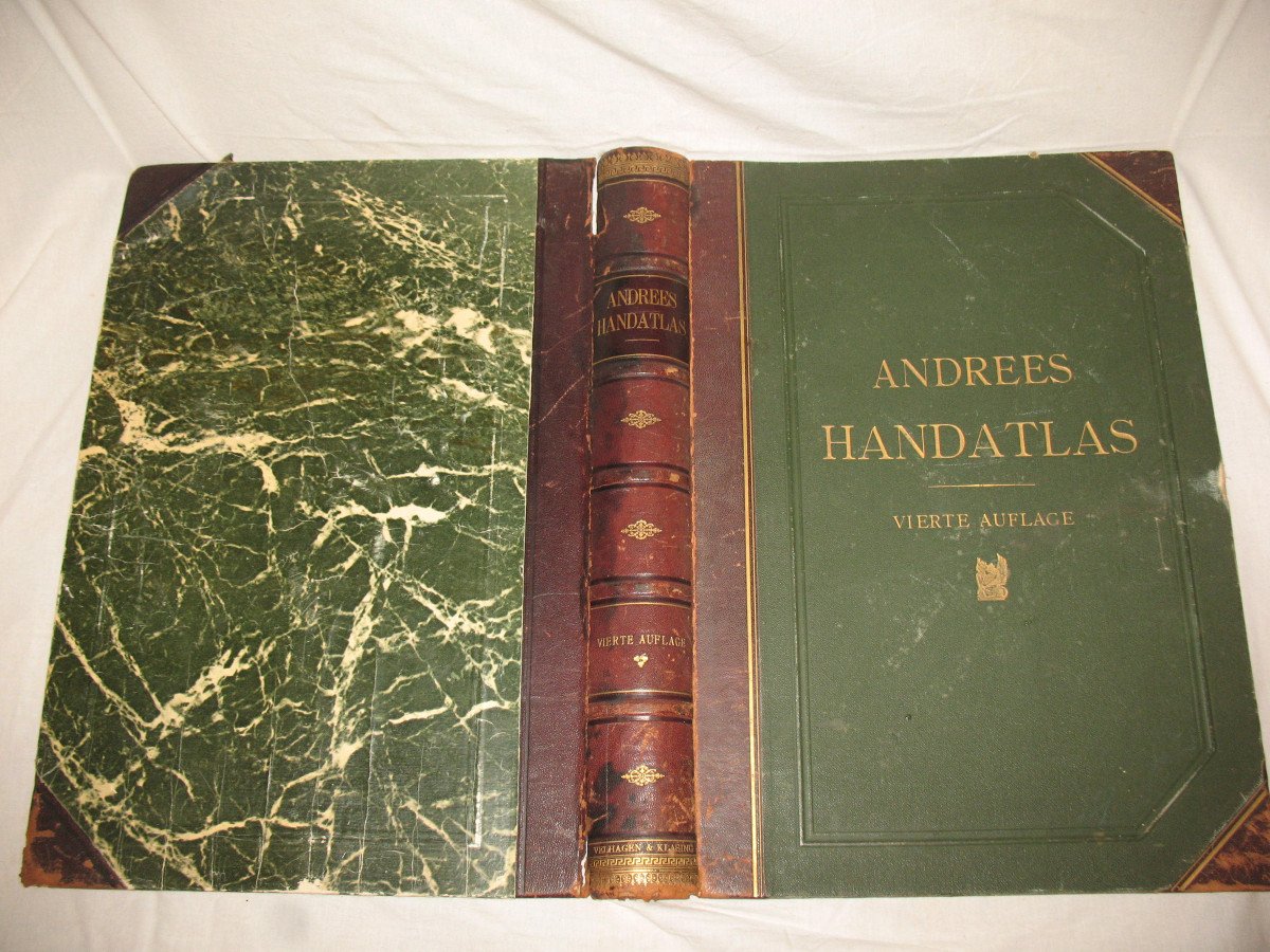 Handatlas de Andrees Recueil de cartes en langue allemande Atlas de 1899-photo-4