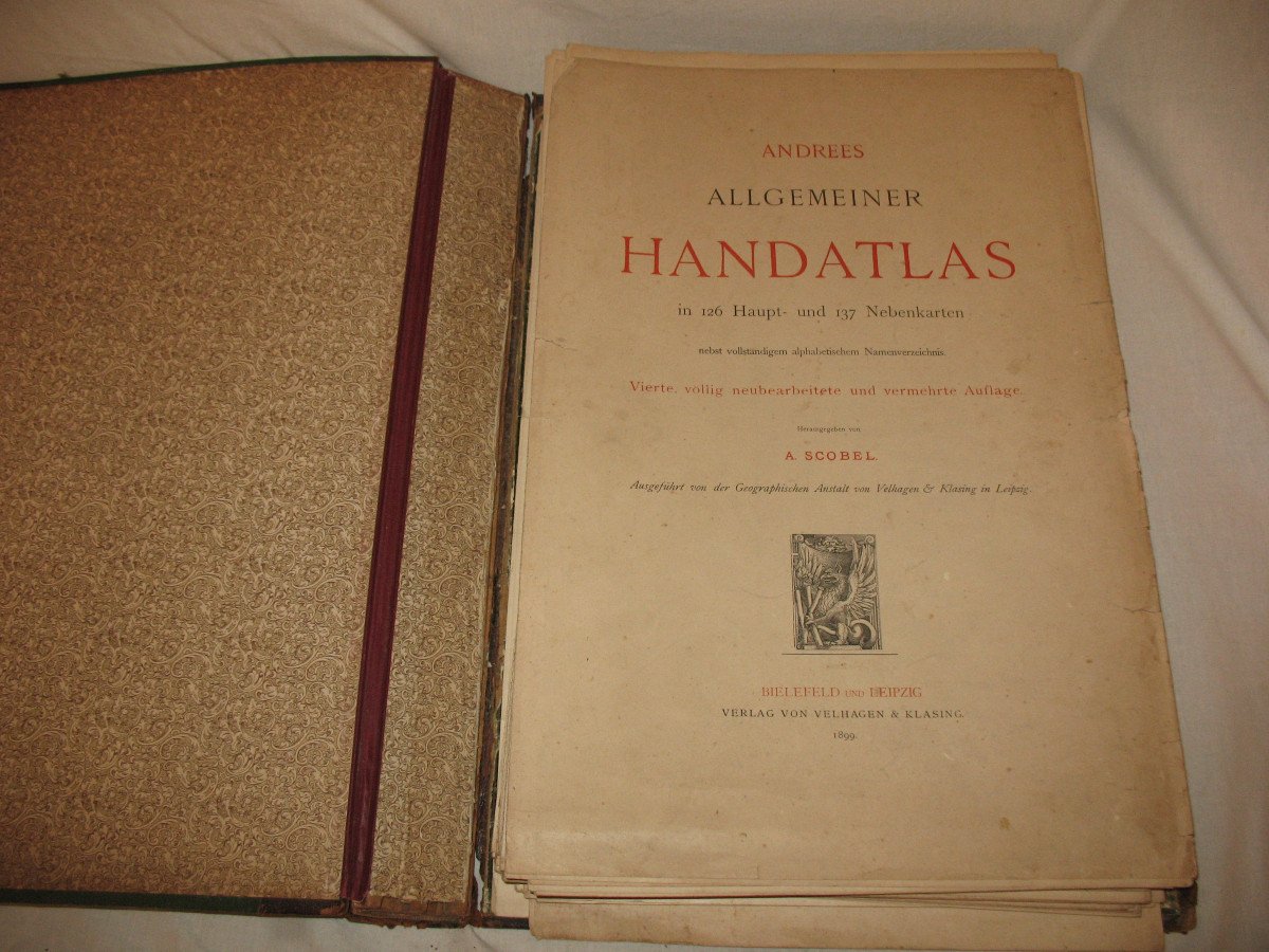 Handatlas de Andrees Recueil de cartes en langue allemande Atlas de 1899-photo-1