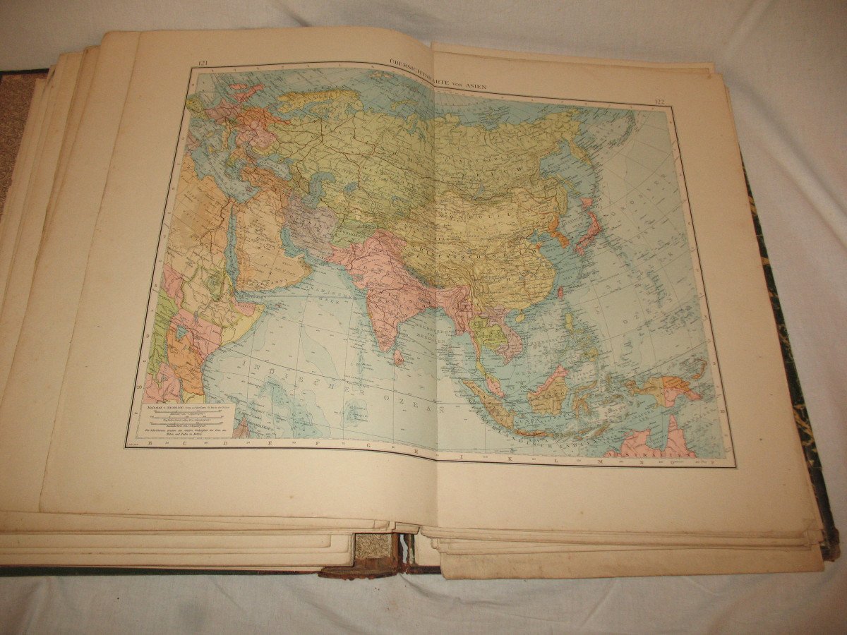 Handatlas de Andrees Recueil de cartes en langue allemande Atlas de 1899-photo-3