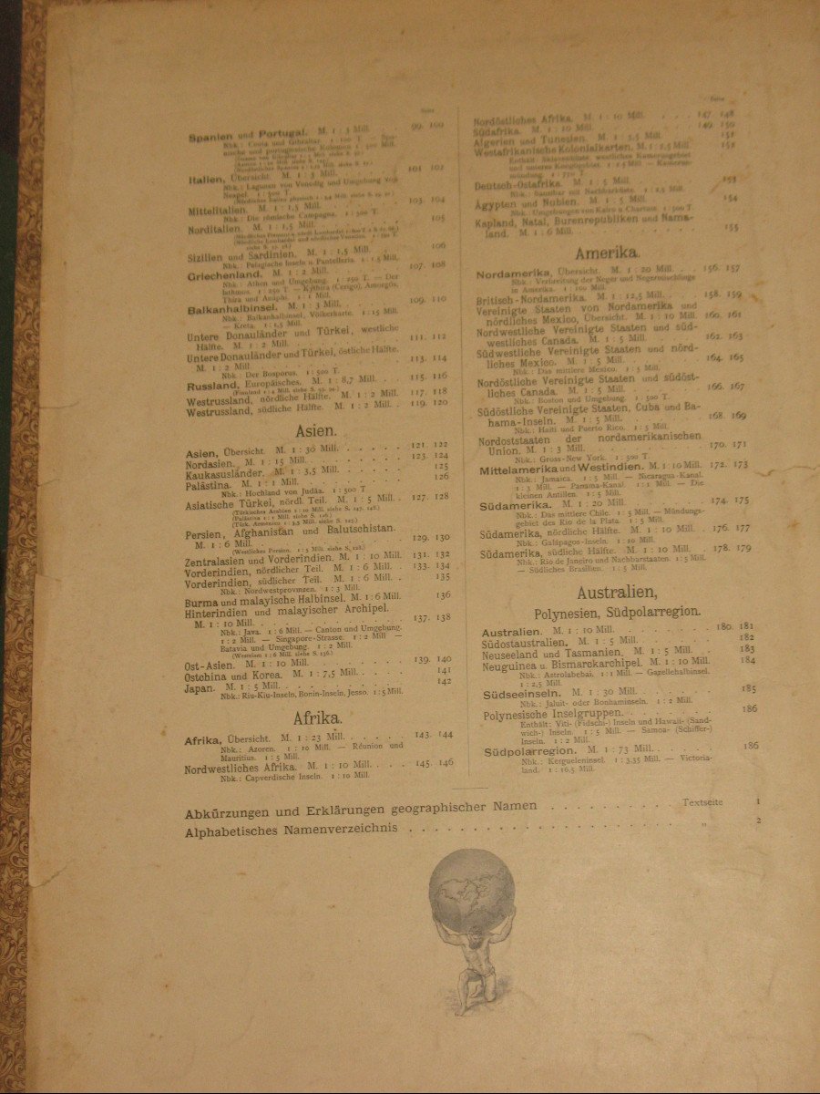 Handatlas de Andrees Recueil de cartes en langue allemande Atlas de 1899-photo-8