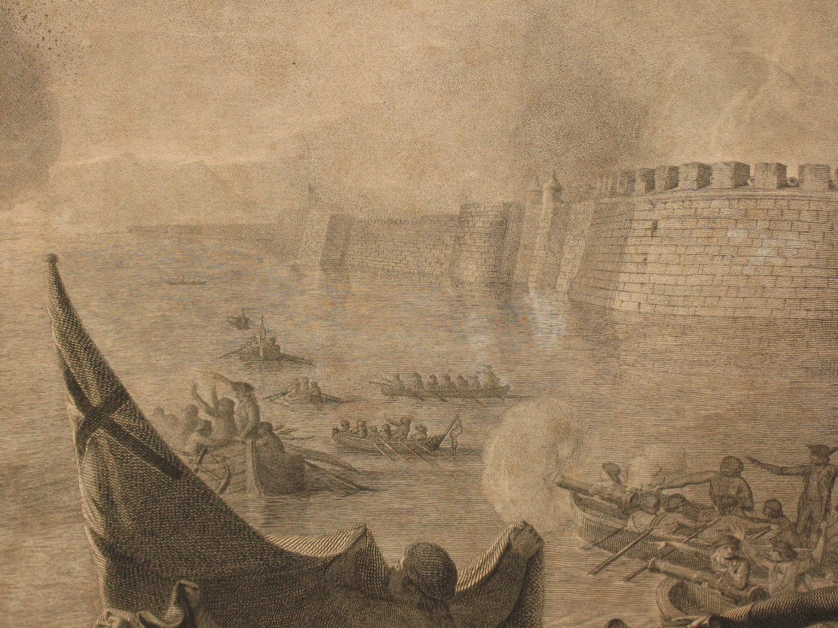 Bataille navale grande gravure anglaise de John Keyse Sherwin époque 18ème encadrée-photo-7