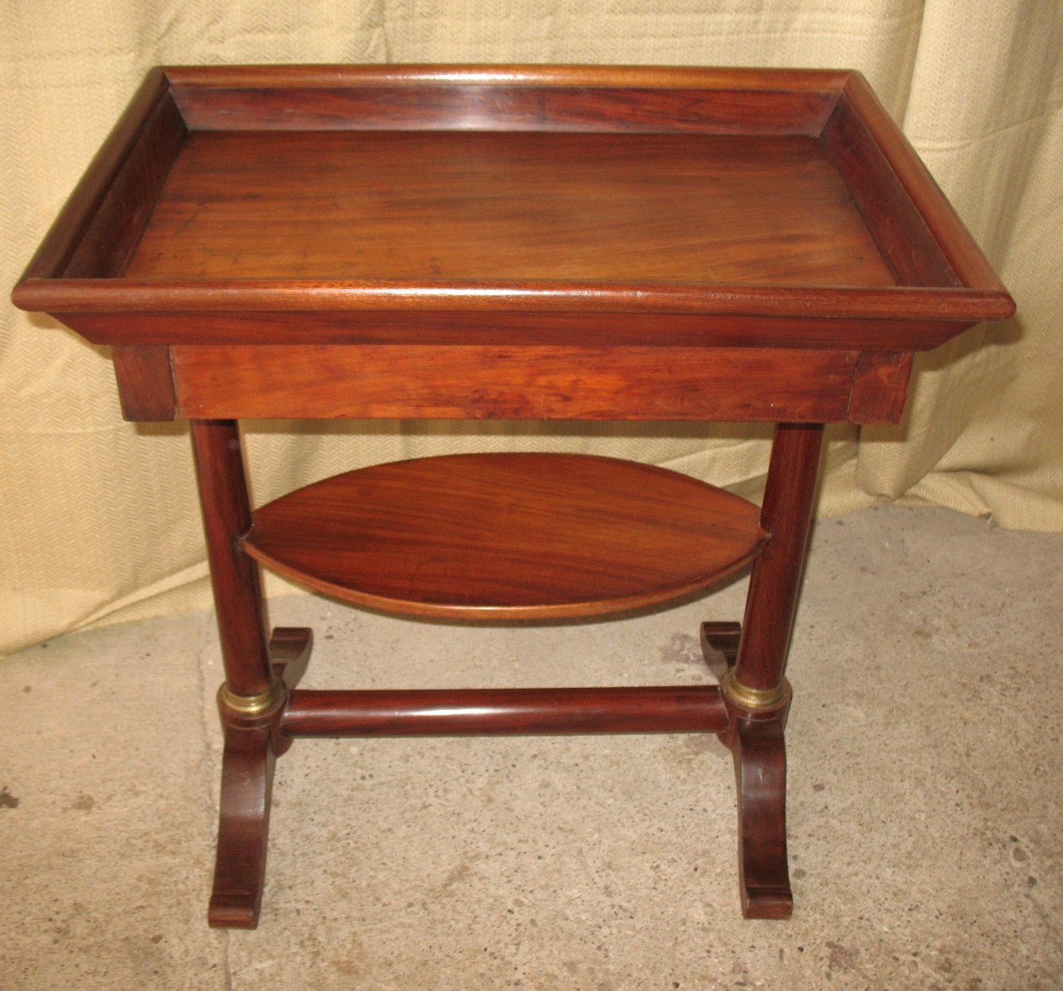 Empire Mahogany Work Table Cabaret Top 19th Century