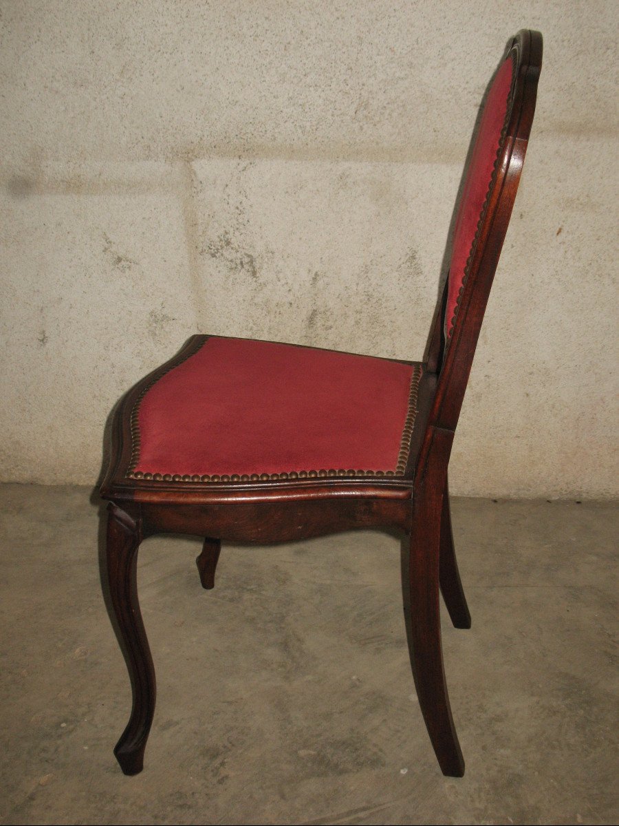 Suite de 12 chaises en noyer de style louis XV époque fin 19ème-photo-2