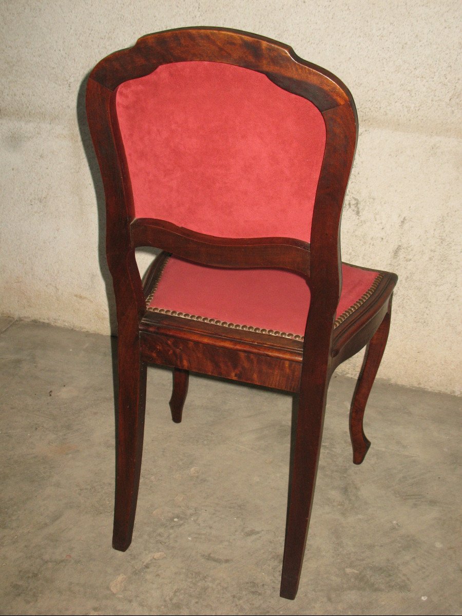 Suite de 12 chaises en noyer de style louis XV époque fin 19ème-photo-3