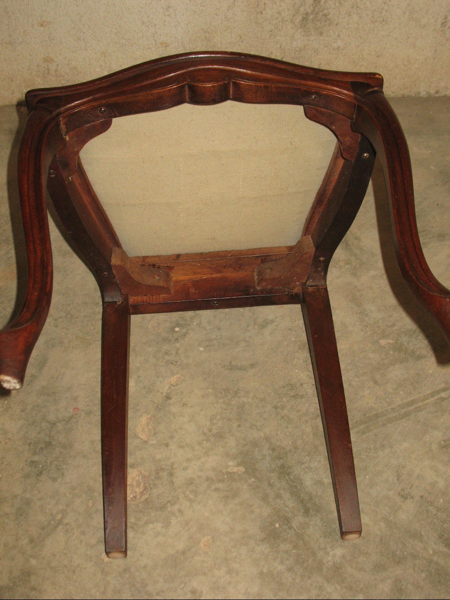 Suite de 12 chaises en noyer de style louis XV époque fin 19ème-photo-4