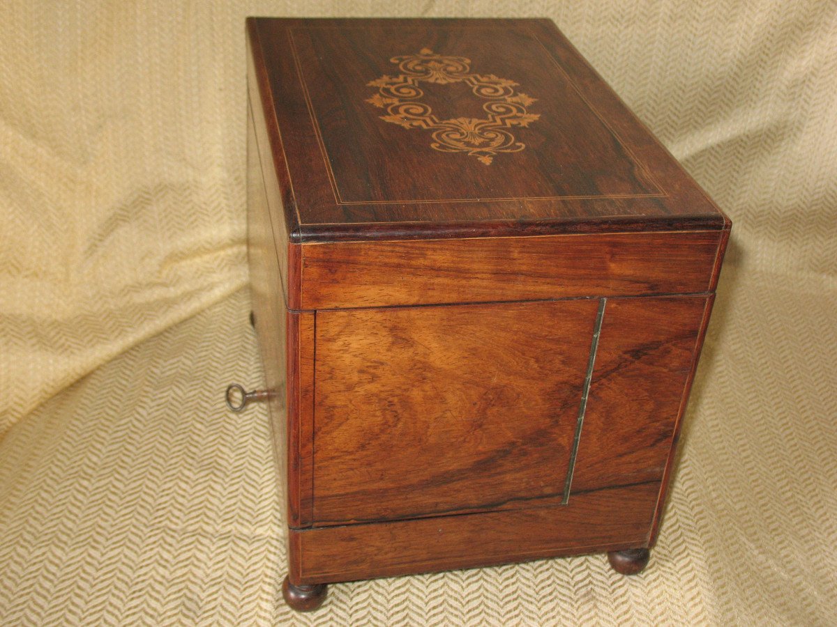 Liqueur Cellar Marquetry Box Charles X Period - 19th-photo-3