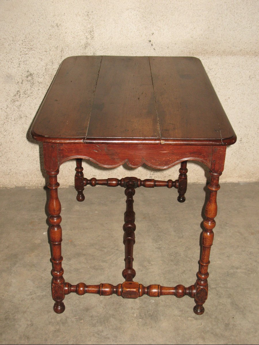 Lady's Desk Writing Table In Walnut With 1 Drawer In Belt Louis XIV Period Early 18th Century-photo-4