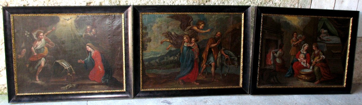 The Annunciation Oil On Canvas Italian School Large Religious Painting 17th Century-photo-8