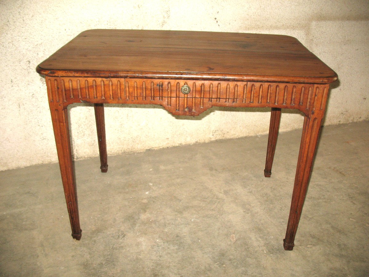 Louis XVI Period Writing Table, Late 18th Century With 1 Belt Drawer-photo-2