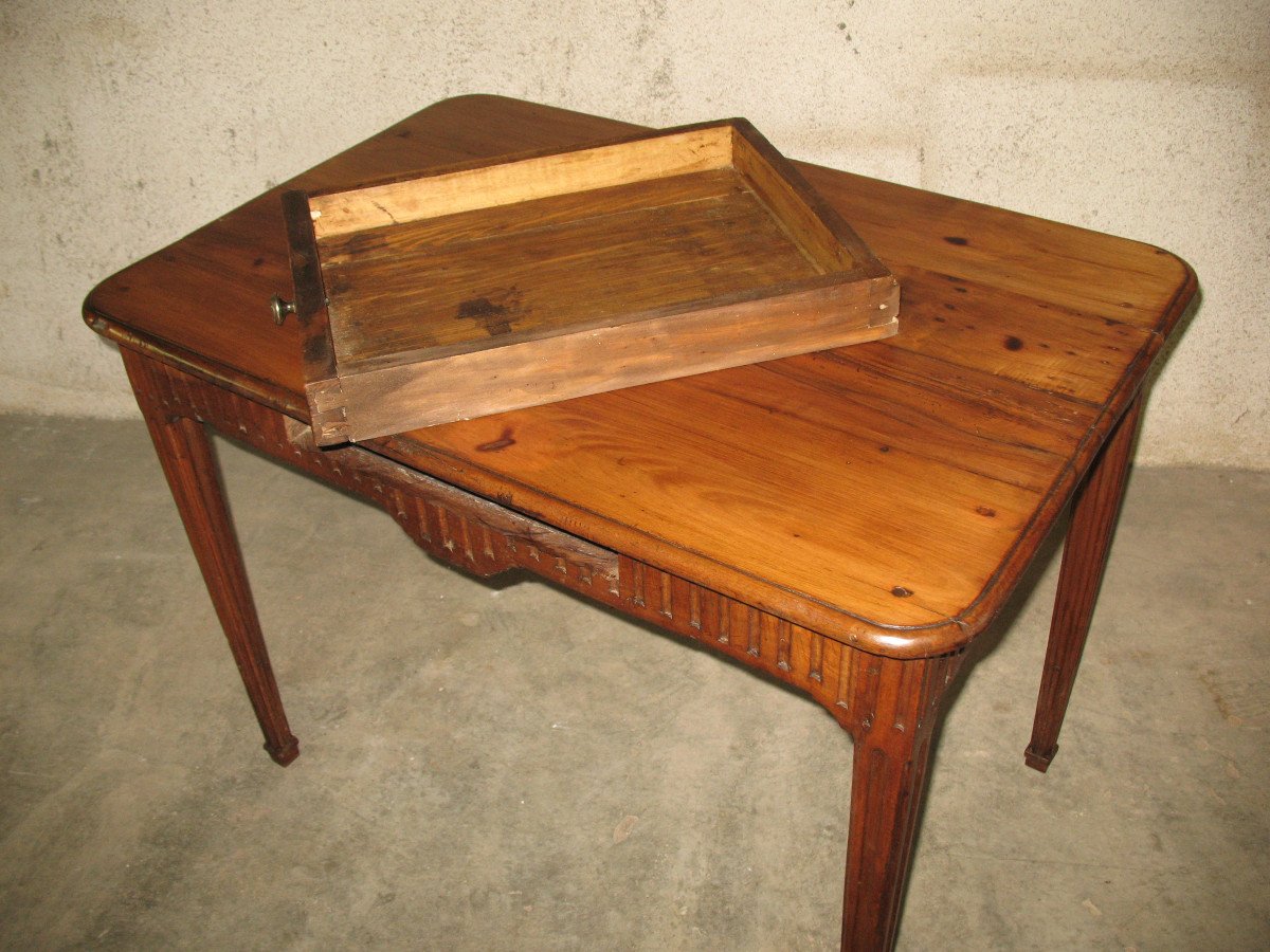 Louis XVI Period Writing Table, Late 18th Century With 1 Belt Drawer-photo-8