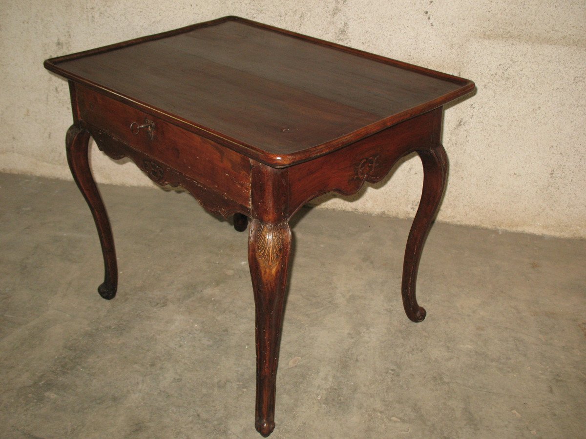 18th Century Cabaret Table In Cherry Wood, Louis XV Period-photo-1