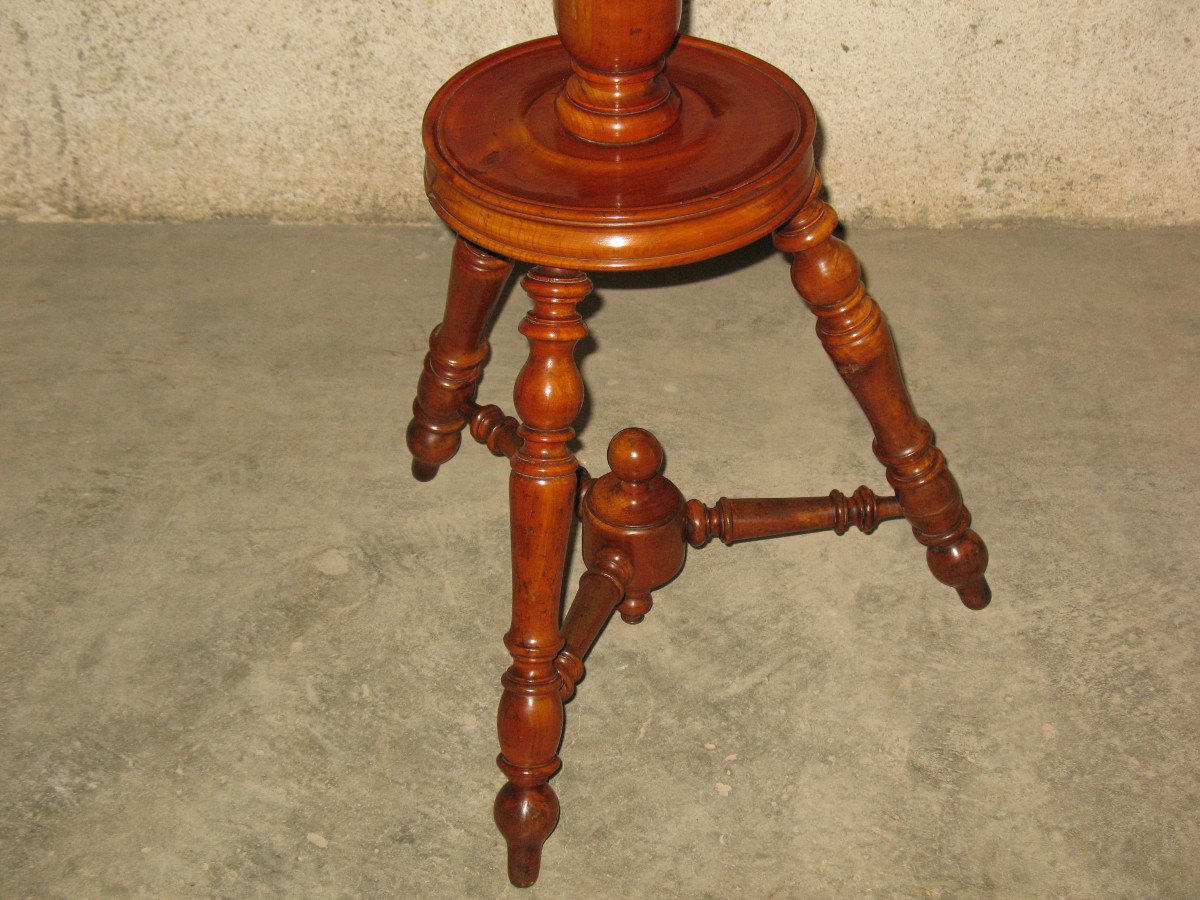 Restoration Period Tripod Pedestal Table In Solid Cherry Wood 19th-photo-2