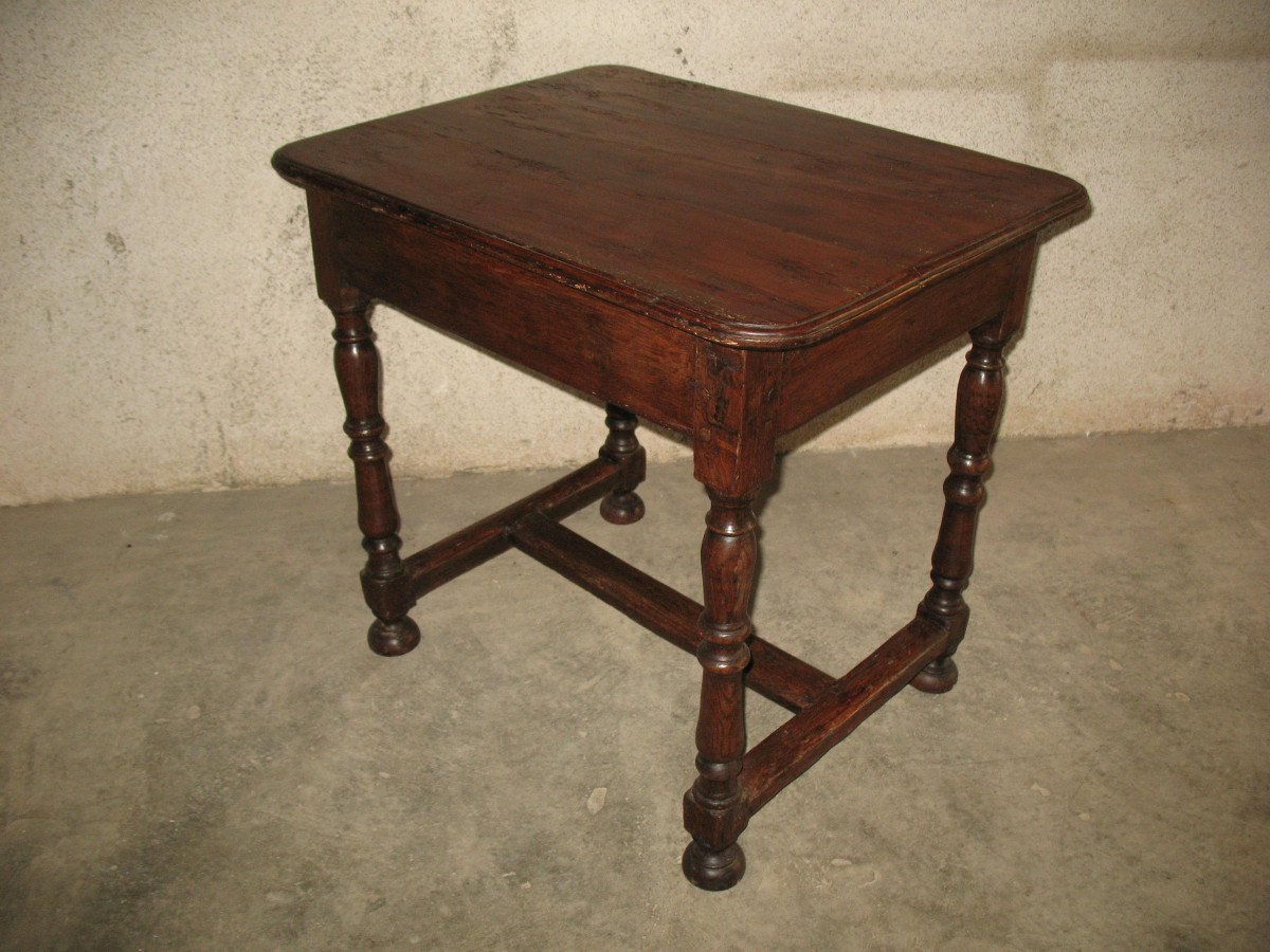 Table à écrire bureau époque Louis XIV  en bois fruitier Origine Périgord  avec 1 tiroir 17ème-photo-3