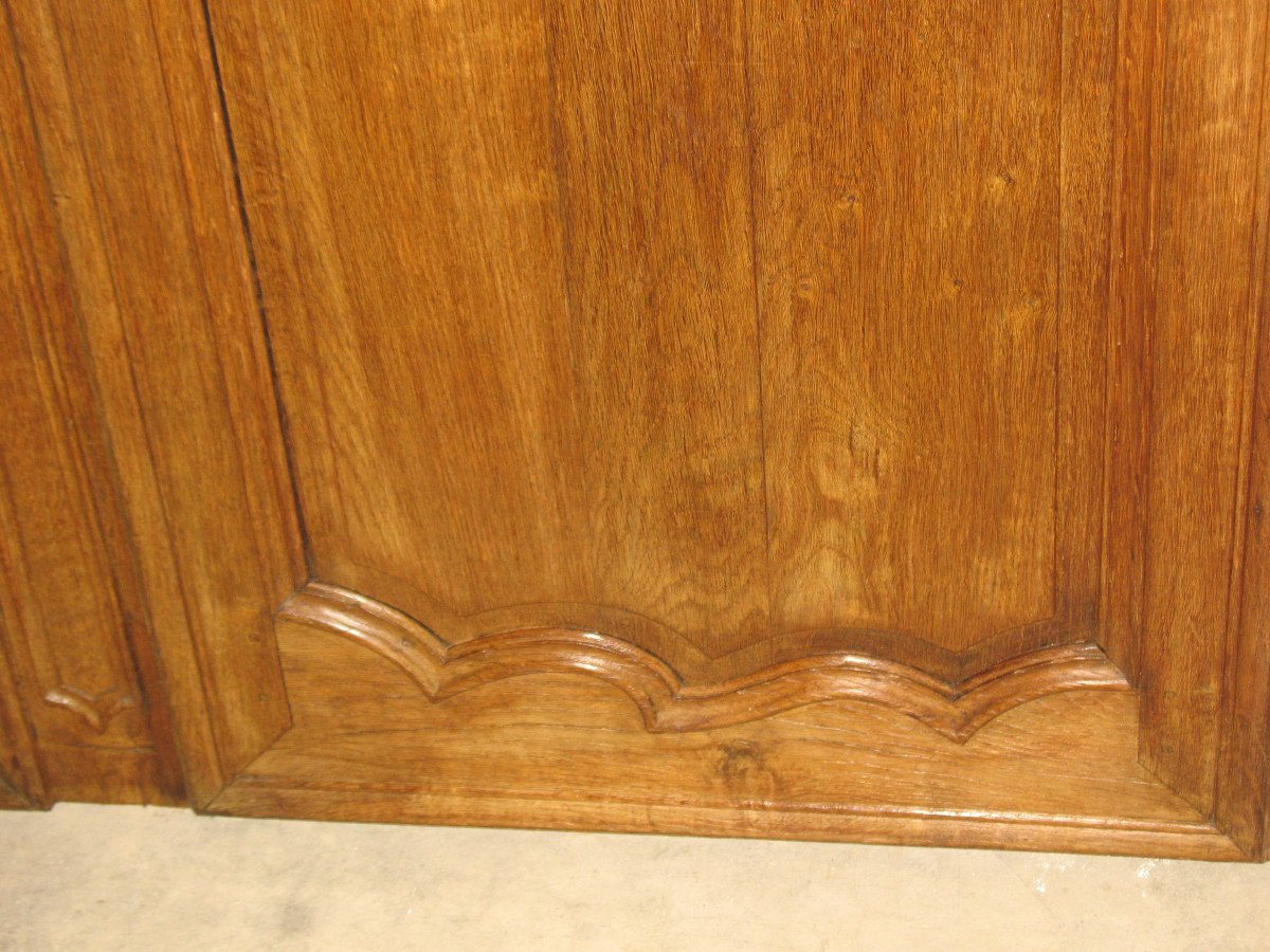 Pair Of Louis XV Style Woodwork Doors In Carved Oak, Early 19th Century-photo-1