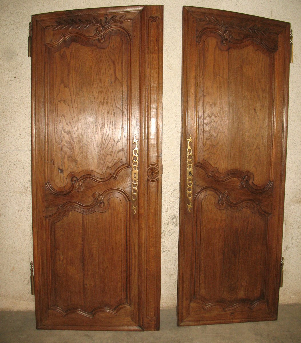 Pair Of Louis XV Style Woodwork Doors In Carved Oak, Early 19th Century-photo-8