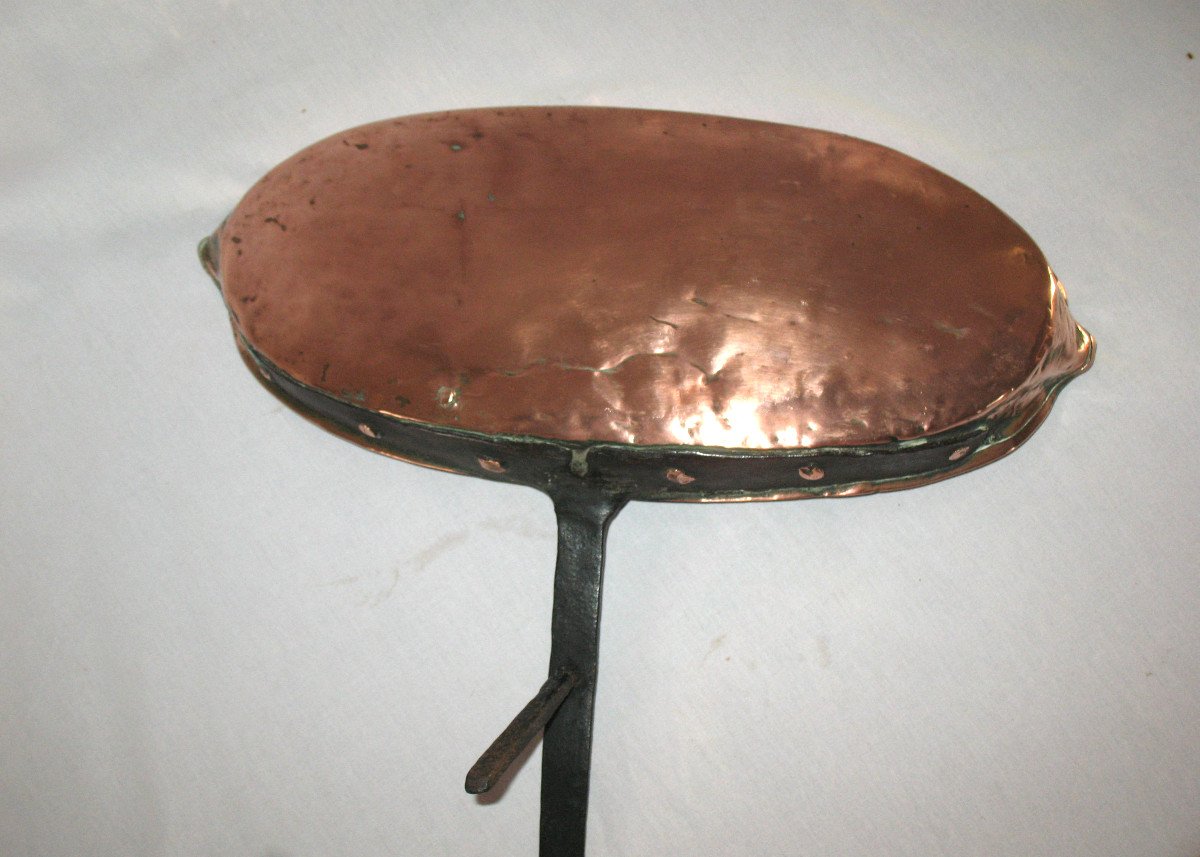 Lèche frites en cuivre étamé et fer forgé époque 18ème-photo-7