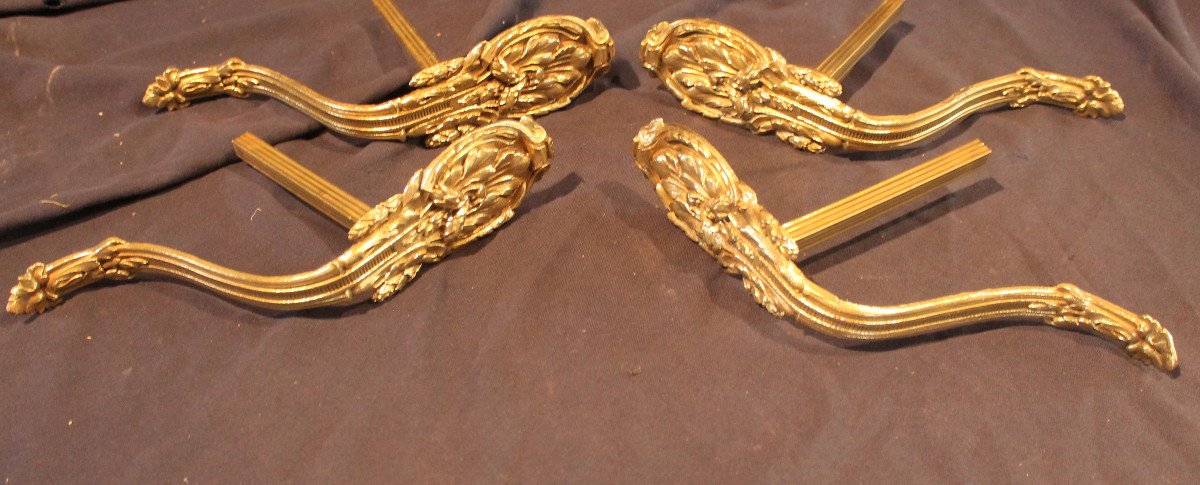 4 portes embrasses à rideaux en bronze style Louis XVI ép. 19ème bronze ameublement décoration-photo-6