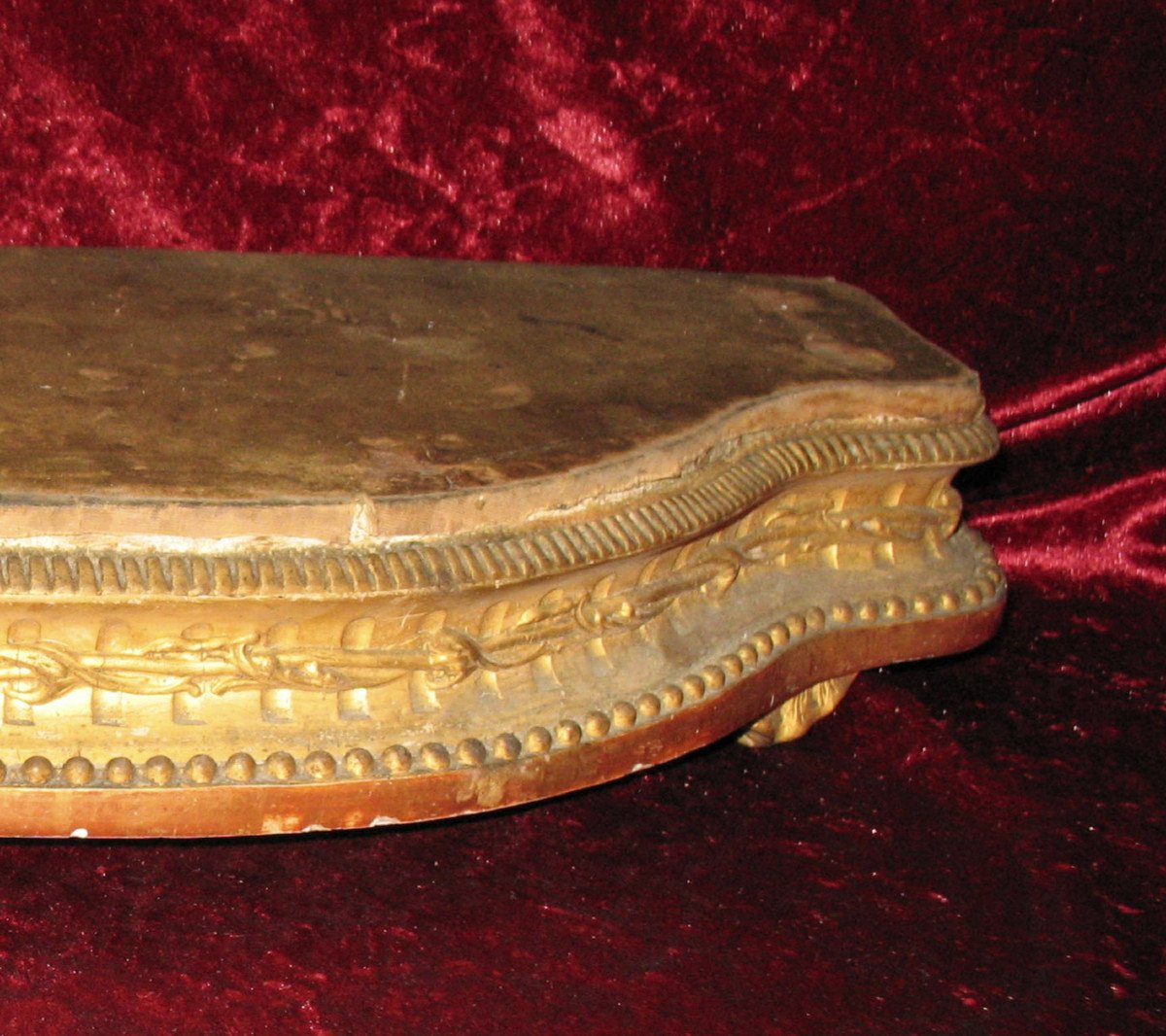 18th Century Gilded Wooden Base For Pendulum, Bronze, Sculpture, Etc.-photo-1