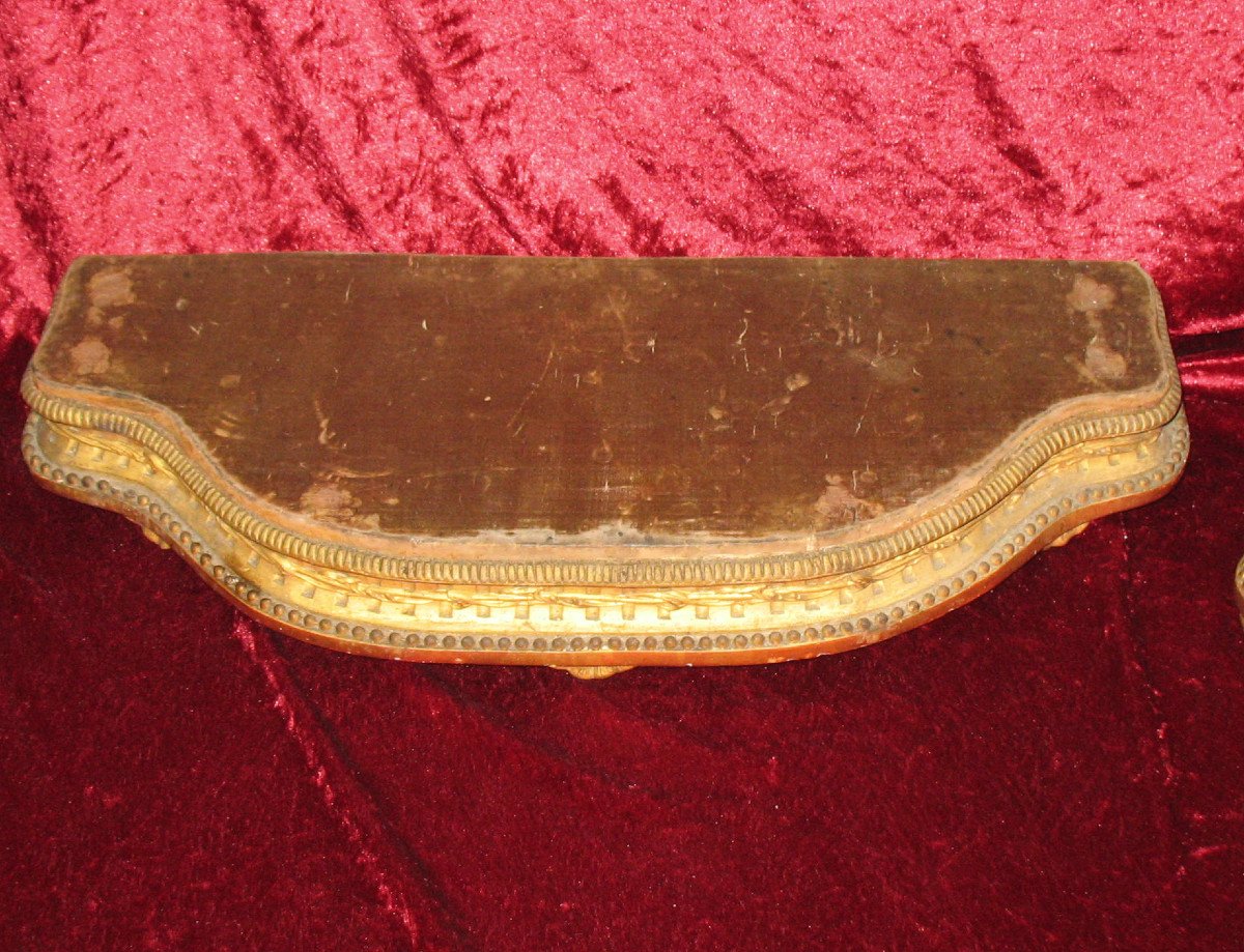 18th Century Gilded Wooden Base For Pendulum, Bronze, Sculpture, Etc.-photo-3