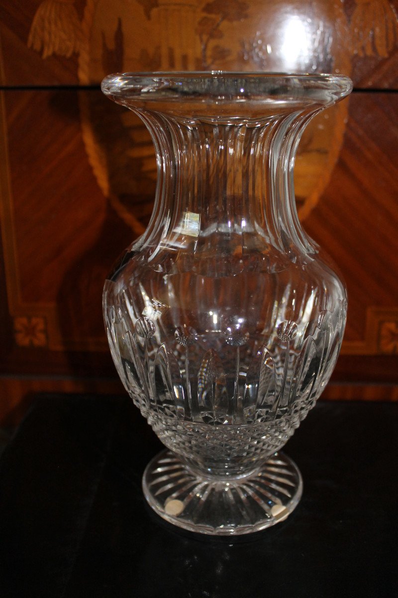 Saint Louis Cut Crystal Vase, Tommy Model, Perfect Condition-photo-2