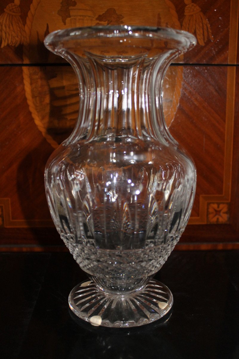 Saint Louis Cut Crystal Vase, Tommy Model, Perfect Condition-photo-3
