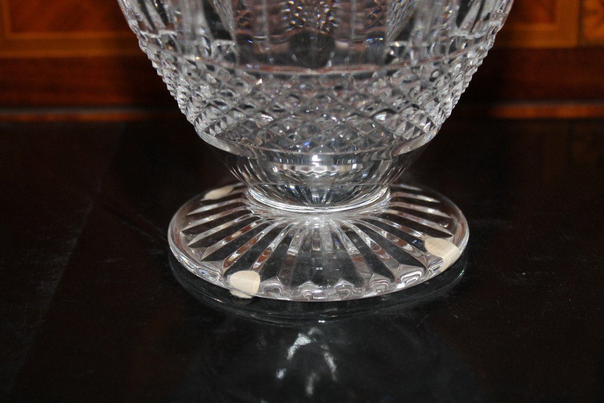 Saint Louis Cut Crystal Vase, Tommy Model, Perfect Condition-photo-4