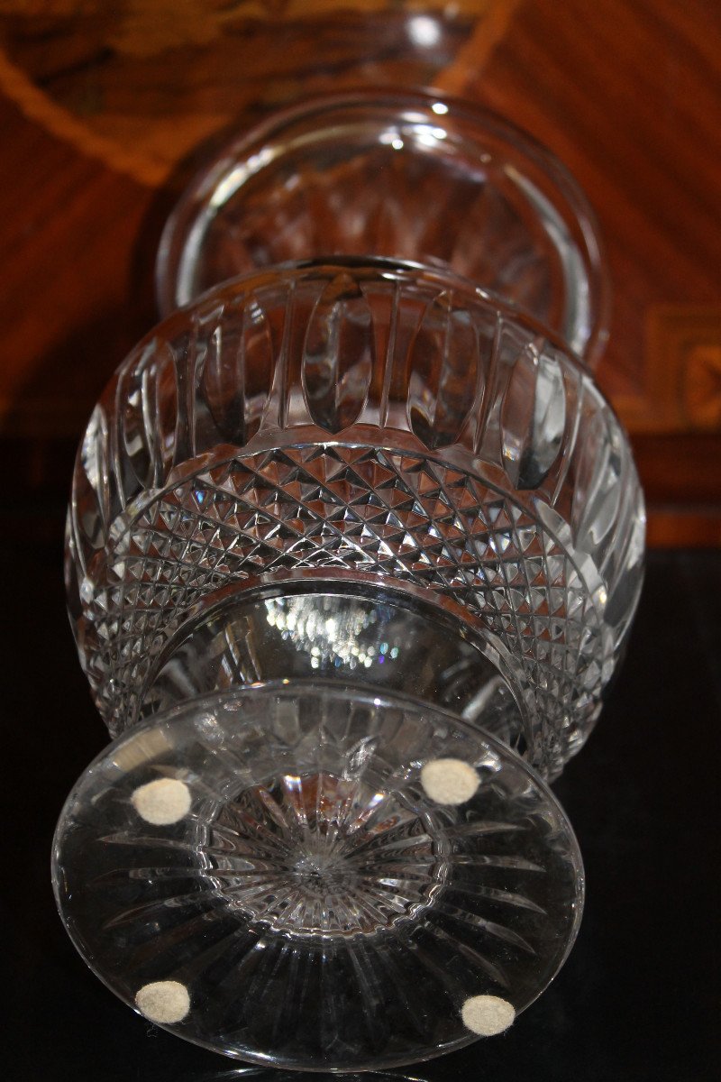 Saint Louis Cut Crystal Vase, Tommy Model, Perfect Condition-photo-5