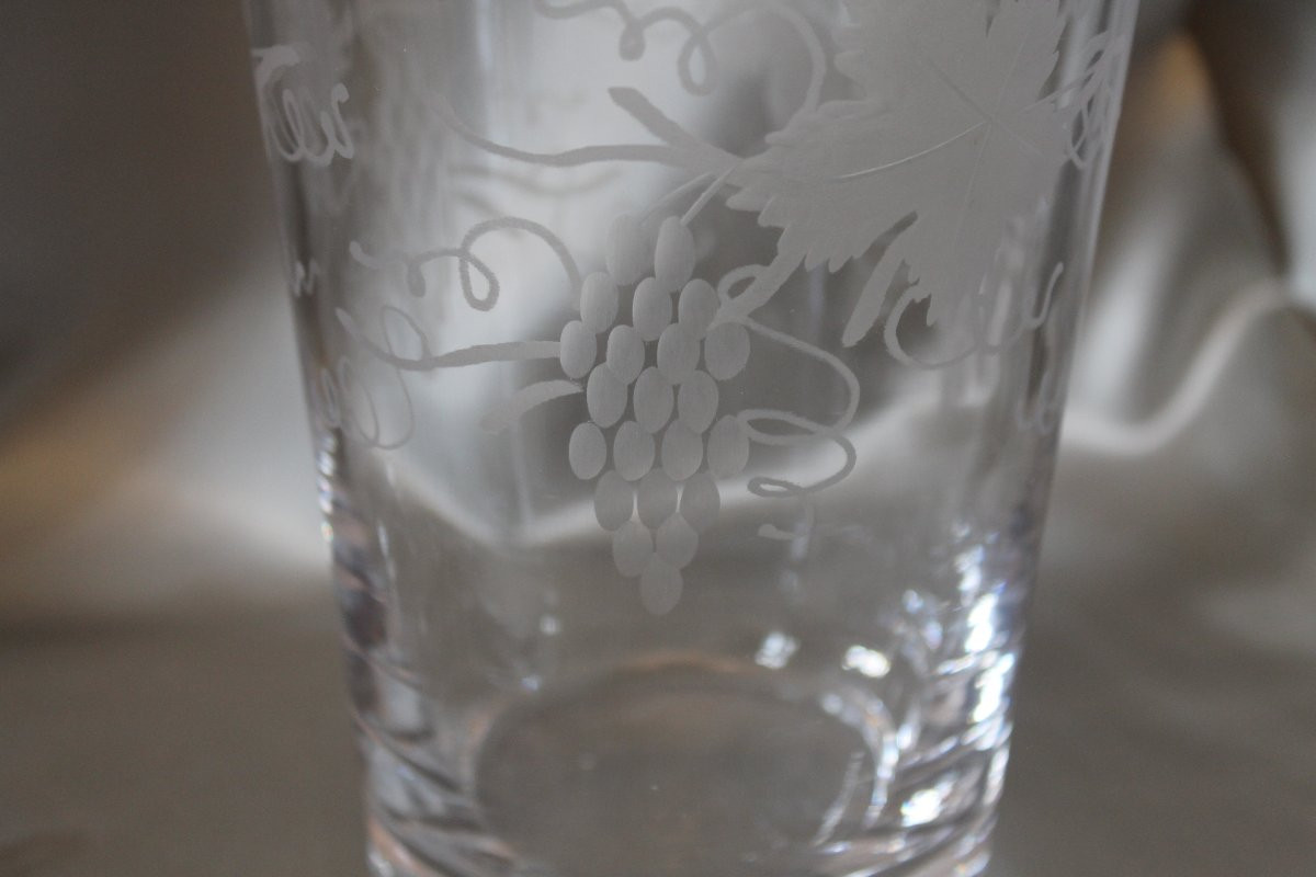 Engraved Glass Grape Bucket Complete With Scissors-photo-1