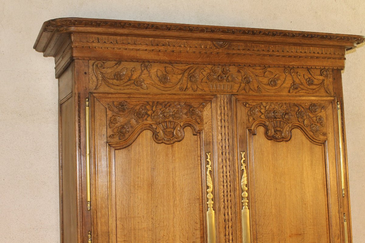 Norman Carved Oak Wardrobe, Saint Lô Origin, 19th Century-photo-3