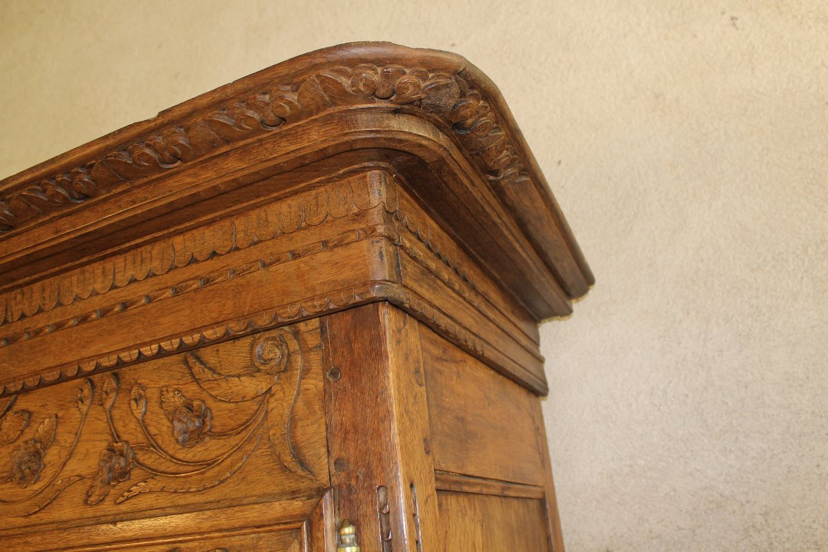 Norman Carved Oak Wardrobe, Saint Lô Origin, 19th Century-photo-6