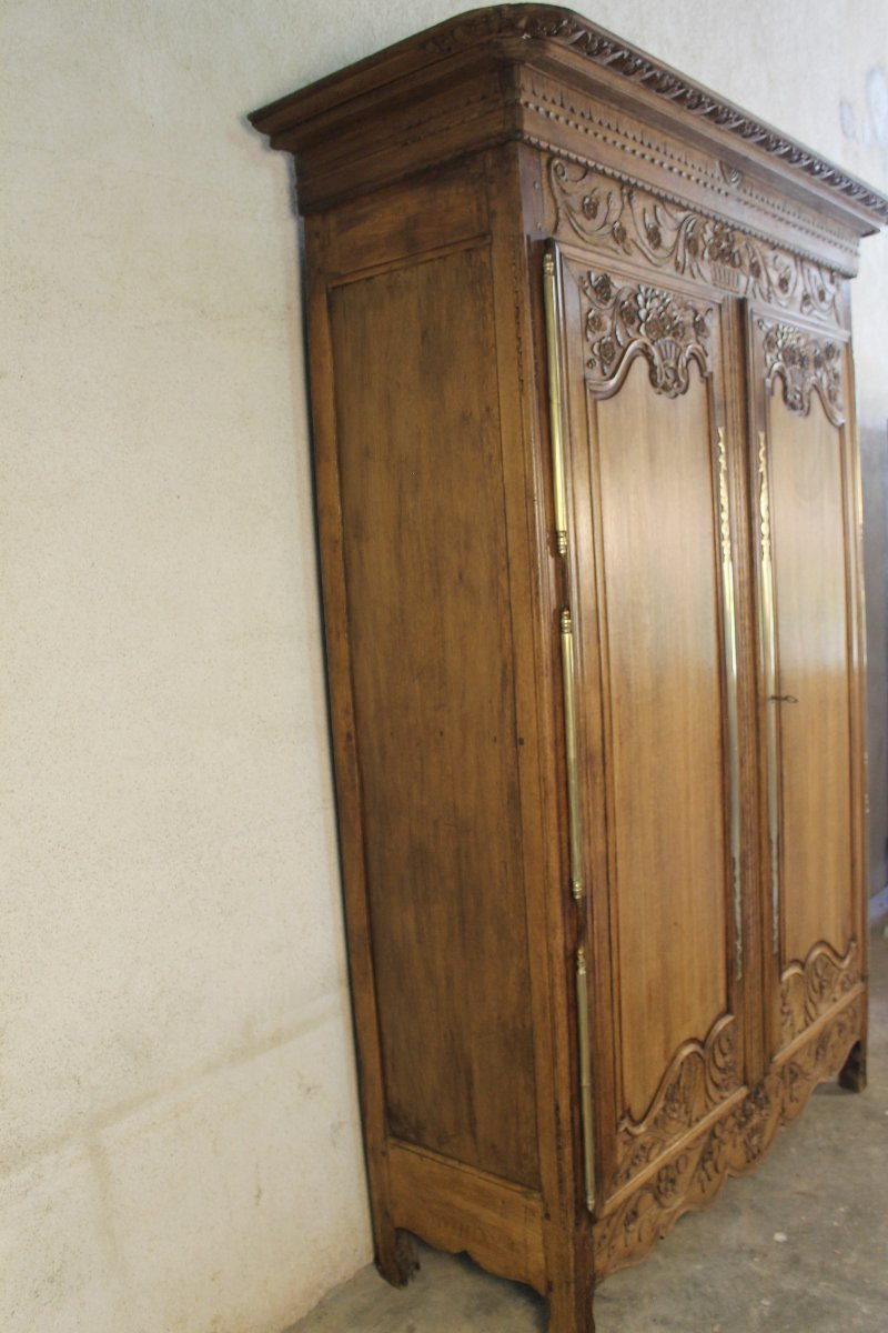 Norman Carved Oak Wardrobe, Saint Lô Origin, 19th Century-photo-7