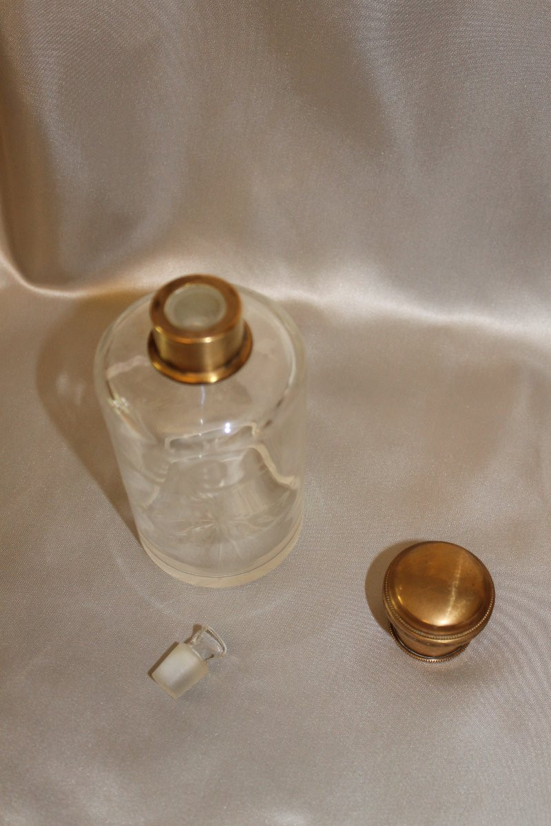 Louis XVI Style Engraved Glass Toiletry Set, Late 19th Century-photo-4