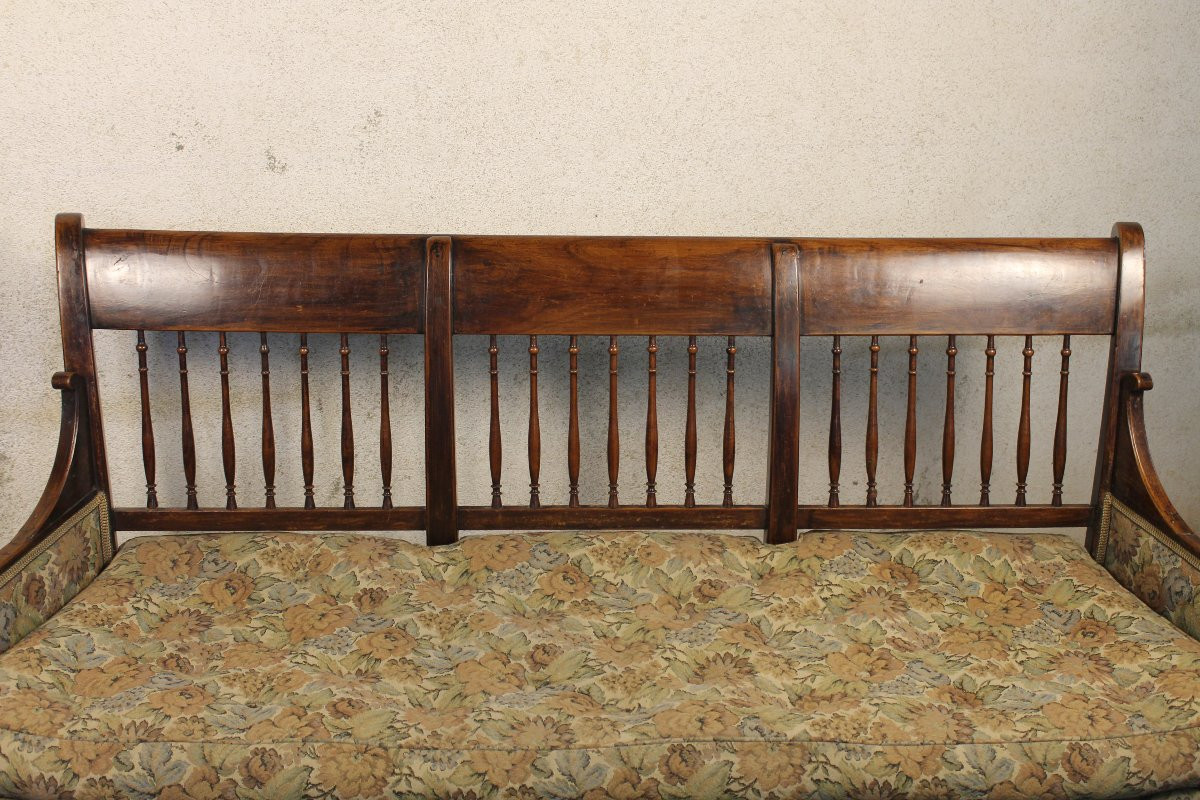 Radassier - Provençal Bench In Fruit Wood From The 18th Century Directoire Period-photo-4