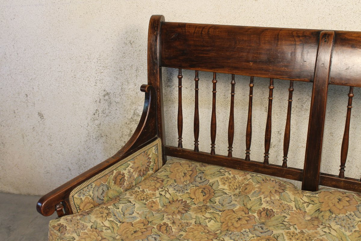 Radassier - Provençal Bench In Fruit Wood From The 18th Century Directoire Period-photo-2